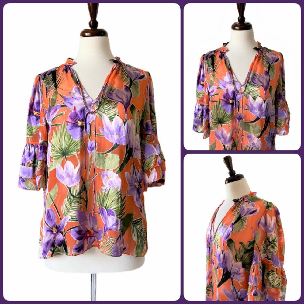 NWT Floral Blouse by Alice + Olivia, size SP